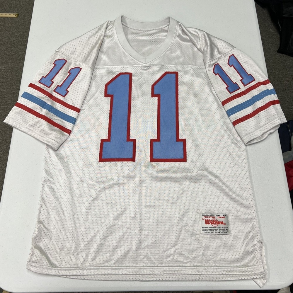 Wilson Football houston oilers game issued Jersey Men L brown #11 Prestige Team